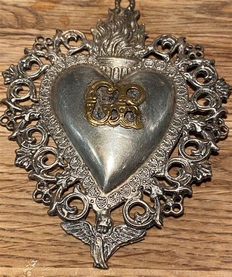 Vintage Milagro Ex Voto Sacred Heart From Germany Etsy In 2021