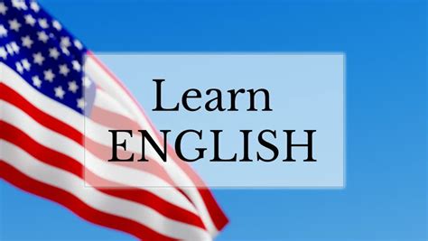 Learn English Text W American Flag Background Royalty Free Video