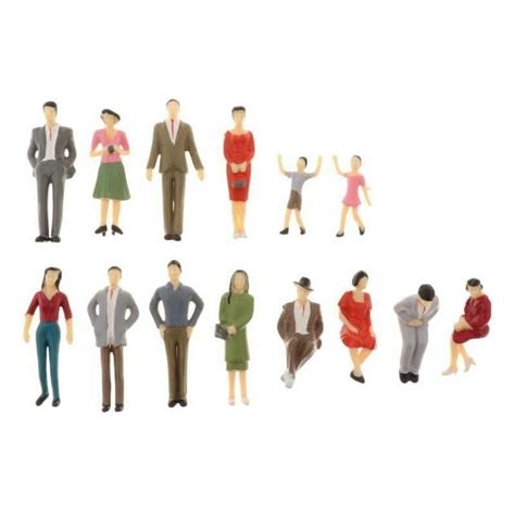 14 Pieces People Figurines 130 Scale Model Trains Architectural People