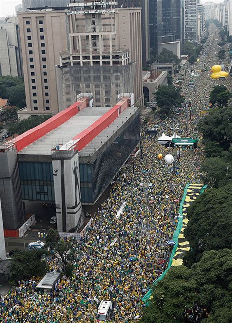 Millions Of People In Cities Around Brazil Protest Against President