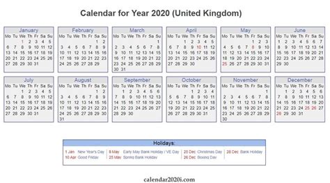Extraordinary 2020 Calendar With Bank Holidays Uk Calendar Printables