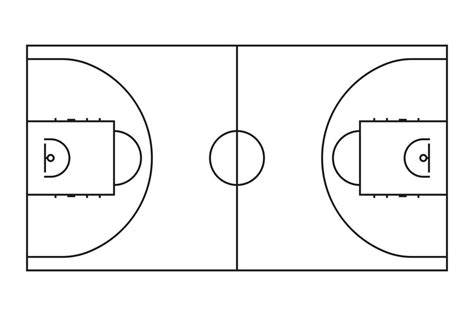 Basketball Court Line Vector Background Outline Basketball