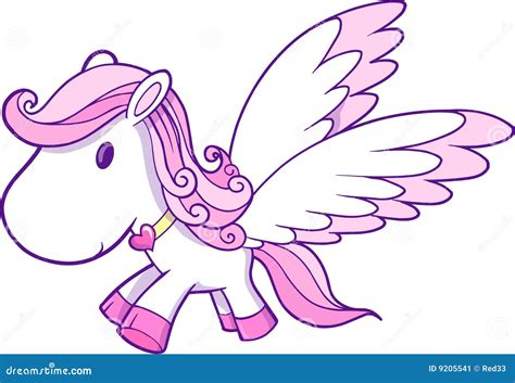 Cute Pink Pegasus Vector Stock Vector Illustration Of Pegasus 9205541
