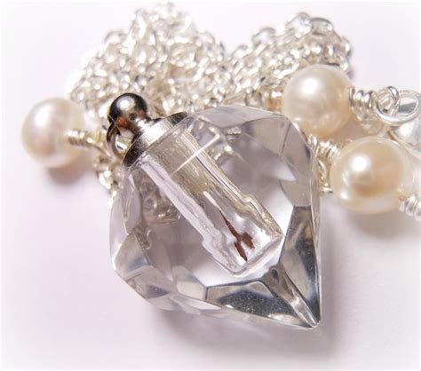 Crystal Faceted Perfume Bottle Necklace With By Karmabeads On Etsy