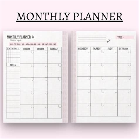 Daily Weekly Monthly Planner Printable Classic Hp Digital Big Etsy My