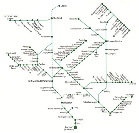 East Midlands Train Rail Maps