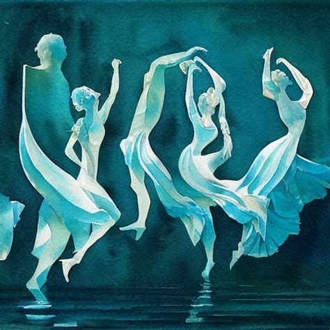 Watercolor Of Silver Dancing Figures Against Midjourney Openart