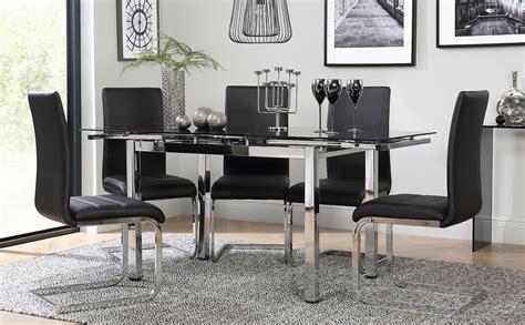 Glass Dining Room Table With Black Chairs Joeryo Ideas