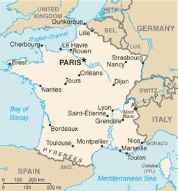 O mapa da frança está separado em 13 regiões administrativas (na parte metropolitana) Mapa da França - características e limites geográficos
