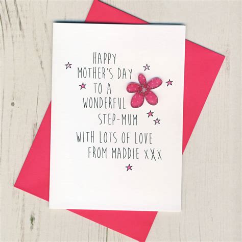 personalised wonderful step mum mothers day card  eggbert daisy