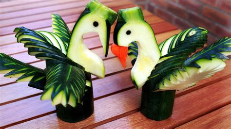 Josephines Recipes How To Make Cucumber Swans Fruit Vegetable