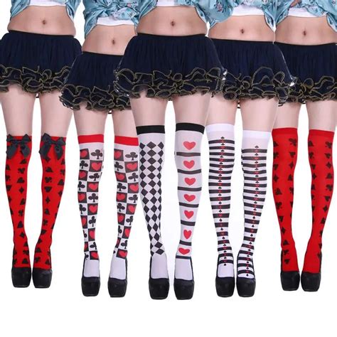 New Style Fashion Women Thigh High Stocking Halloween Costume Accessories Socks Red Over Knee