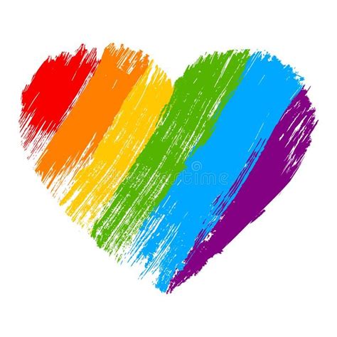 Grunge Heart In Rainbow Color Lgbt Pride Symbol Stock Illustration