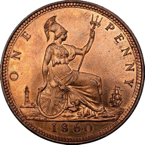 Great Britain One Penny Victoria 1874 1894 Coin Value Km 755
