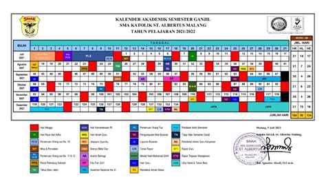 Kalender Akademik Semester Ganjil Tahun Ajaran 20212022 Sma Dempo