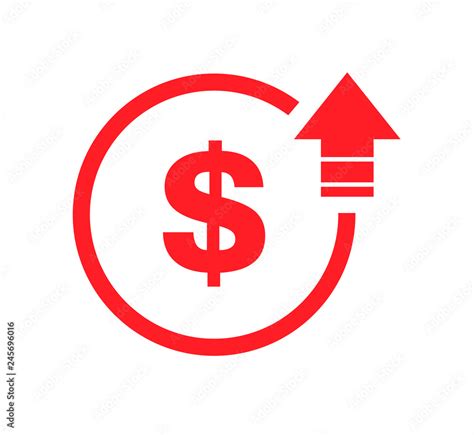 Cost Symbol Dollar Increase Icon Vector Symbol Image Isolated On