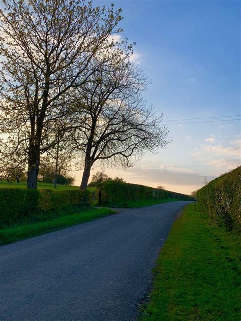 Quiet Country Road In The Evening Stock Photo Image Of Cold Quiet