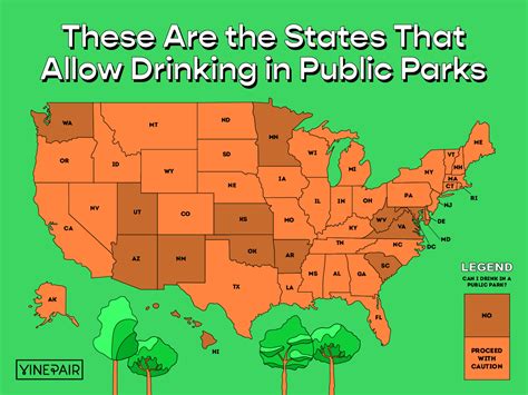 These Are The States That Allow Drinking In Public Parks Map Vinepair