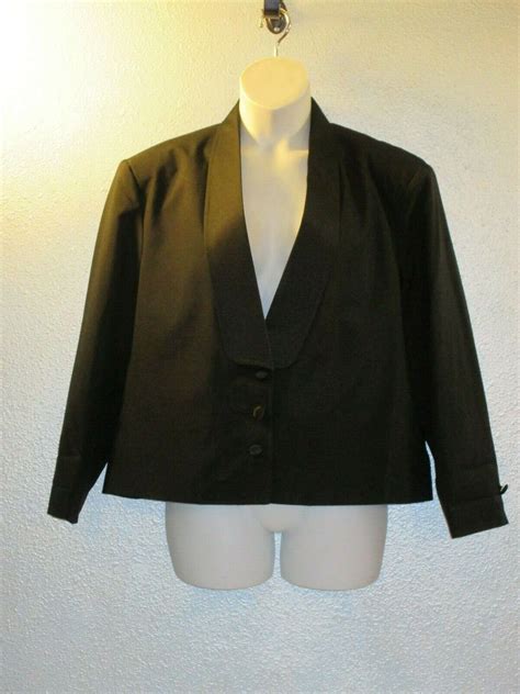 neil allyn~womans black tuxedo short jacket size 22r … gem