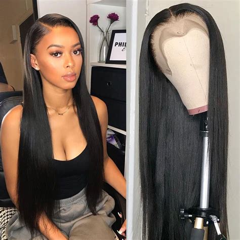 100 Brazilian Remy Silky Straight Hair Lace Front Wig 22 130 In