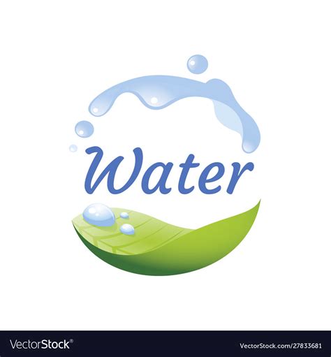 Fresh Water Logo Spring Water Logo Blue Water Vector Image