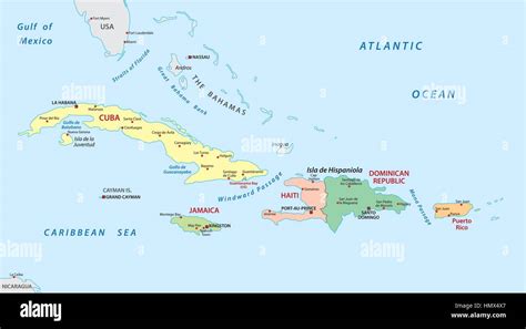 Mapa De Las Antillas Con Los Nombres