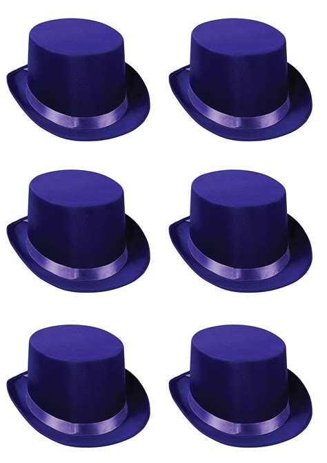 Beistle 60839 Pl 6 Pack Satin Sleek Top Hat Purple Party