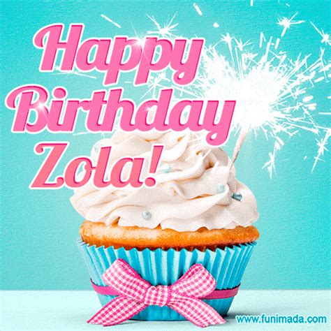 Happy Birthday Zola Elegang Sparkling Cupcake  Image