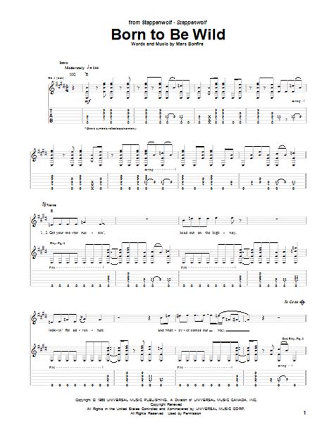 Born To Be Wild By Steppenwolf Guitar Tab Guitar Instructor