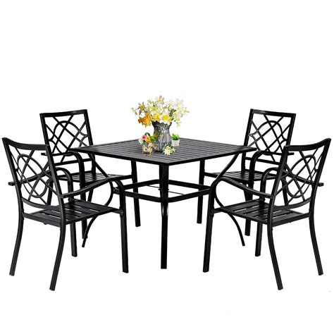 Buy Suncrown 5 Piece Outdoor Wrought Iron Chairs And Table Patio Dining