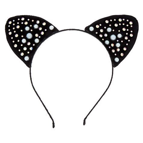 Velvet Pearl Cat Ears Black Icing Us Cat Ears Cat Ears Headband