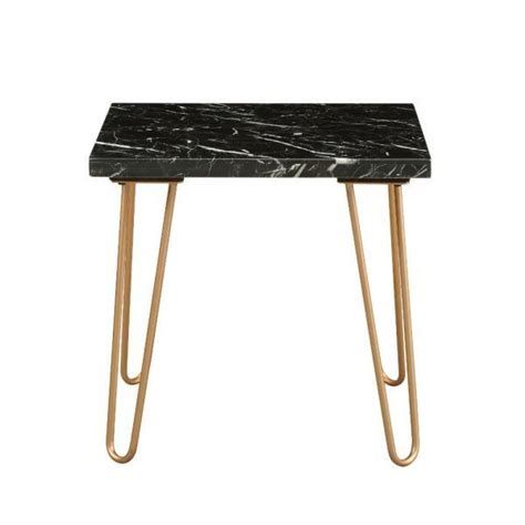 Acme Telestis End Table 84507 Marble Top End Tables Gold End Table