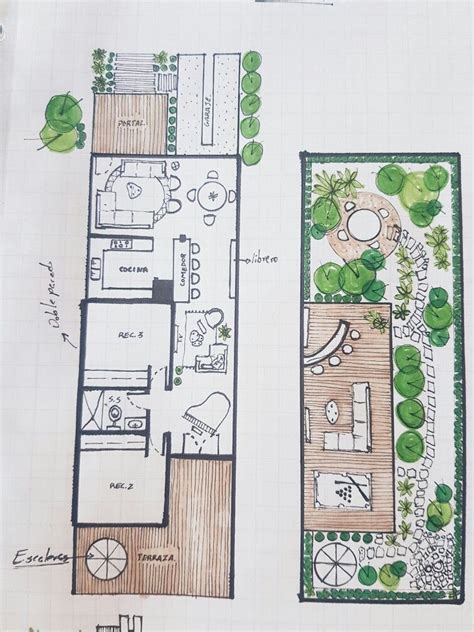 Planta Arquitectónica Azotea Verde Architect Landscape Floor Plans