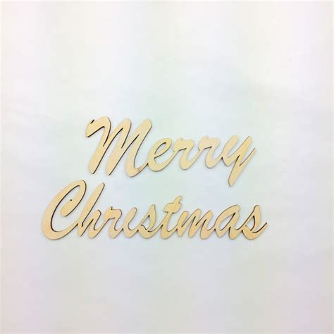 Merry Christmas Wood Laser Cutout Holiday Cutouts Christmas Etsy
