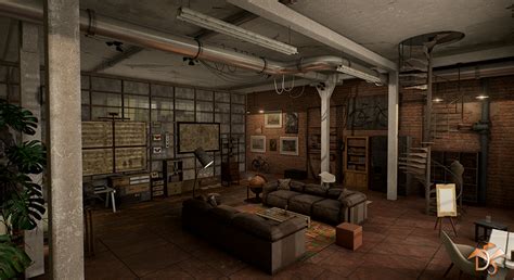 Laboratory Interior Studio In Loft Style In Environments Ue Marketplace