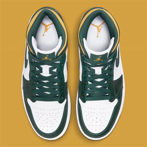 Air Jordan 1 Mid Gets Unique Green And Yellow Colorway Photos