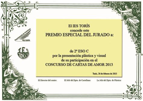 Revista D Alumnes De L Ies Torís Entrega De Premios Del Concurso De Cartas De Amor