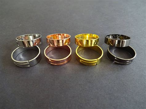 10 Pack Ring Components Adjustable Rings 4 Color Choices Etsy