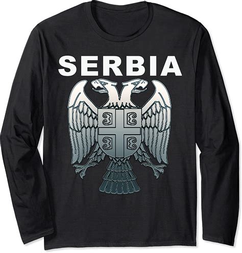 Serbian Eagle National Pride Coat Of Arms Long Sleeve T