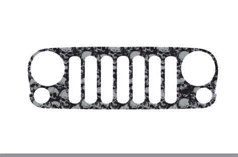 Jk Jeep Wrangler Grill Skins Skulls Decal Diecut Grill Amazon Silver