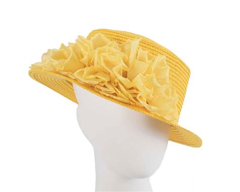 Straw Yellow Hat With Silk Flower Online In Australia Hats From Oz
