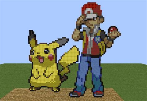 Pixelart Red And Pikachu By Quiirex Minecraft Project