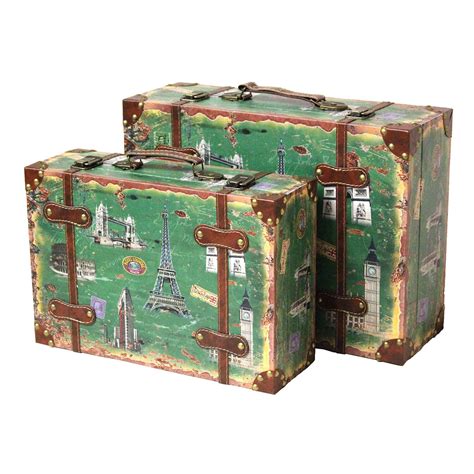 Vintage Style European Luggage Suitcase Set Of 2 Overstock Shopping