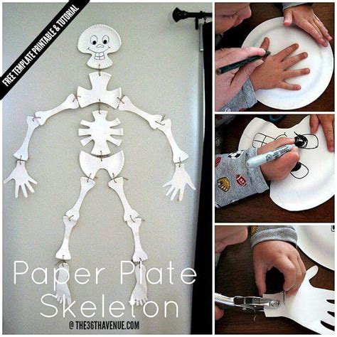 Paper Plate Skeleton Halloween Crafts For Kids Paper Plate Skeleton
