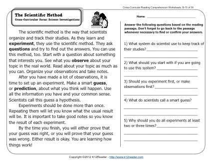 Home › reading comprehension worksheets › science reading comprehension worksheets. The Scientific Method | Scientific method, Scientific method worksheet, 2nd grade reading ...