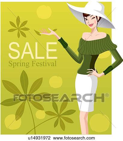 Clip Art Of Spring Festival U Search Clipart Illustration Posters Drawings And Eps