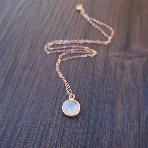 Rose Gold Moonstone Necklace Jewelry Moonstone Necklace Modern Jewelry