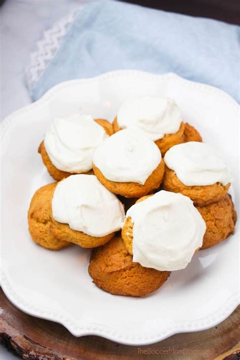 Fluffy Pumpkin Cookies W Cream Cheese Frosting The Soccer Mom Blog