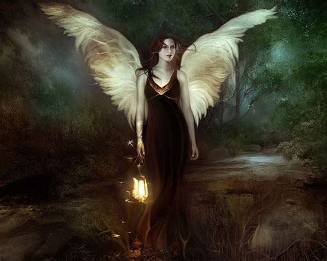 Forest Angel Forest Angel Nature Bonito Woman Light Hd Wallpaper
