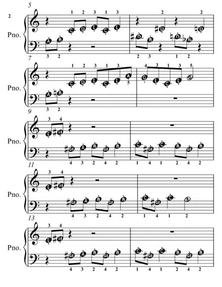 In The Hall Of The Mountain King Peer Gynt Suite Beginner Piano Sheet